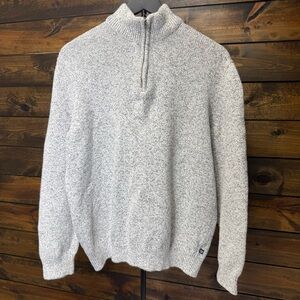 Chaps Men's Heathered light Gray 1/4 Zip-Up Sweater size L